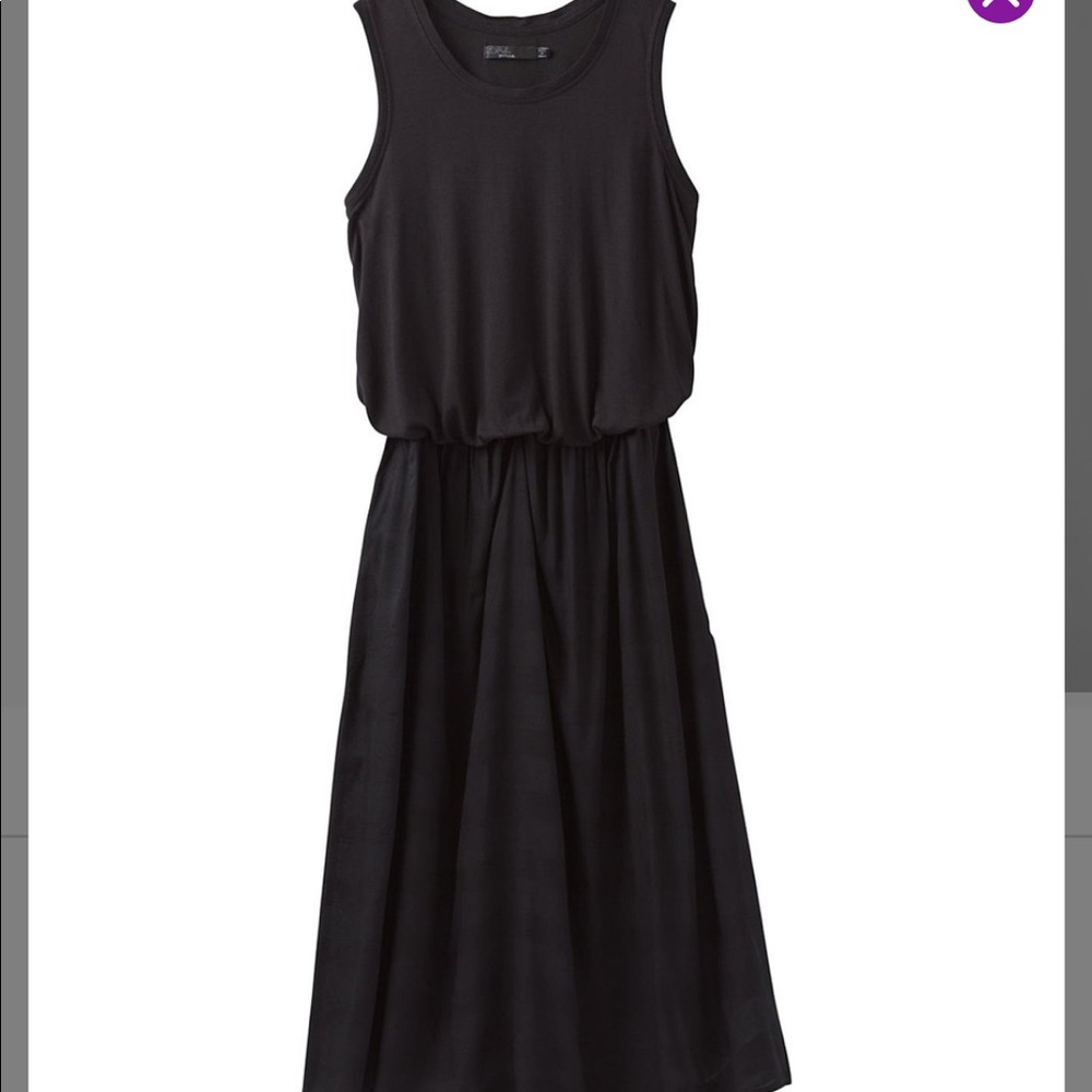 Prana Black Sleeveless Elastic Waist Midi Dress - Picture 4 of 4